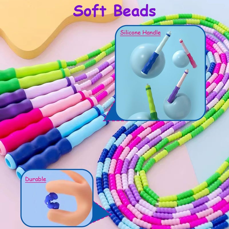 TYSISKNO Jump Rope for Kids Girls and Boys, Soft Beaded Jump Ropes, Adjustable Skipping Rope, Tangle-Free Segmented Rope for Kid and Women Men Adults Exercise, Keeping Fit, Training - 9.2Ft - Image 2